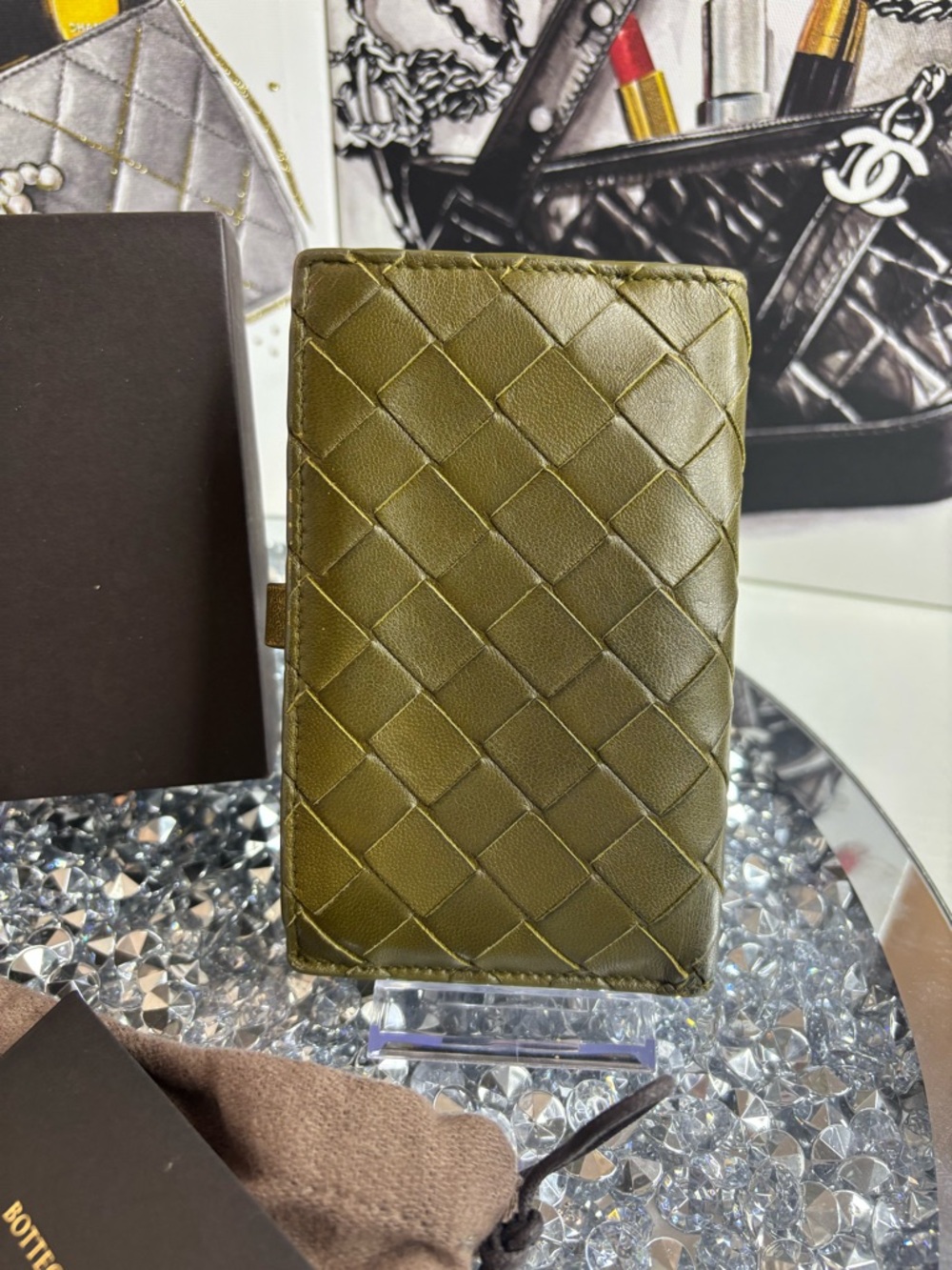 Bottega Veneta Olive Green Intrecciato Leather Snap Wallet - Picture 4 of 17